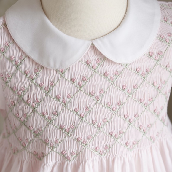 Rosebud Diamond Smocked Heirloom Dress Feltman Brothers NWT BEAUTIFUL - Picture 2 of 4